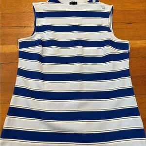 Talbots Blue and White Striped Sleeveless Top